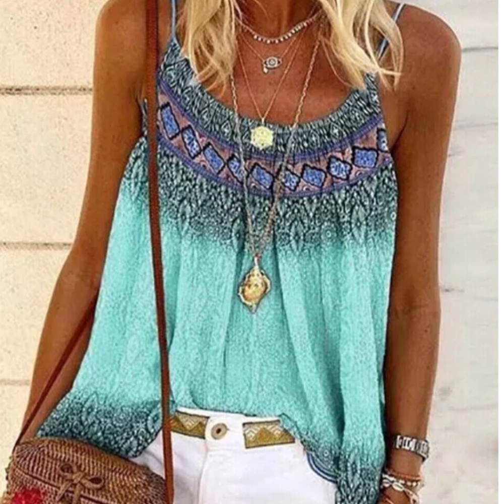 BOHO GRADIENT GEOMETRIC CAMISOLE